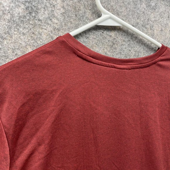 Adidas Shirt Men Large Adult Red Athletic Training Fit Gym Polyester Outdoors - Picture 10 of 12